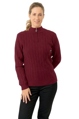 Show details for Pure Golf Ladies Margot Sorrell Lined Jumper - Merlot
