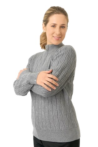 Show details for Pure Golf Ladies Margot Sorrell Lined Jumper - Charcoal Grey (XXL ONLY)