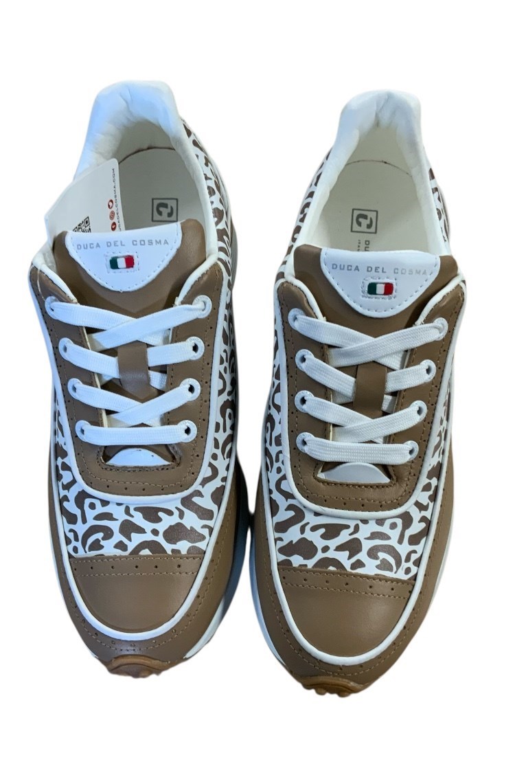 Picture of Duca Del Cosma zns Ladies Alexa Golf Shoes - Taupe / Cheetah - UK7 ONLY