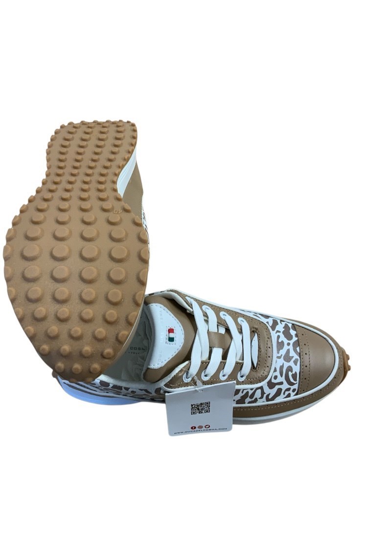 Picture of Duca Del Cosma zns Ladies Alexa Golf Shoes - Taupe / Cheetah - UK7 ONLY