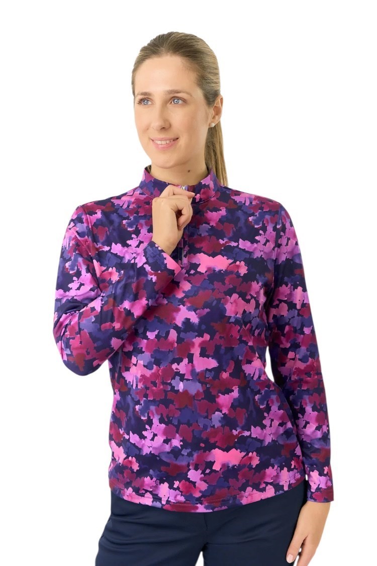 Picture of Pure Golf Ladies Arusha Long Sleeve Midlayer Top - Autumn Aquarelle