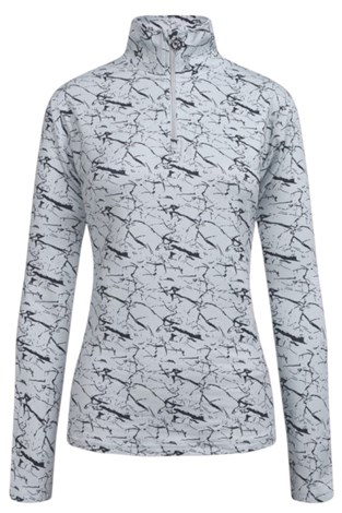 Show details for JRB  Ladies Long Sleeve Quarter Zip Top - Silver Grey / Navy