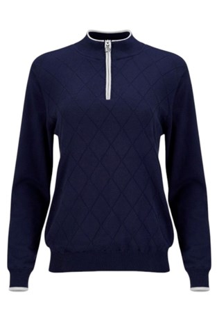 Show details for JRB Women's 1/4 Zip Lined Sweater - Navy