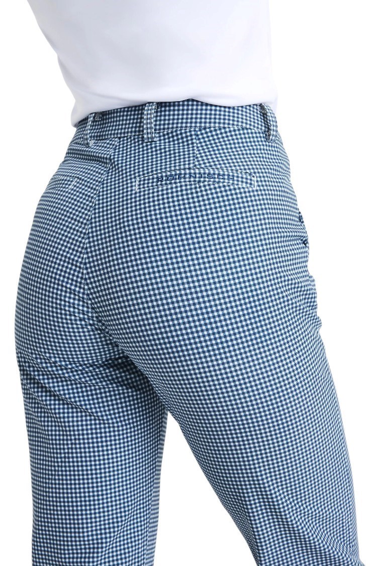 Picture of Rohnisch Ladies Fairway Brushed Pants - Minicheck Navy