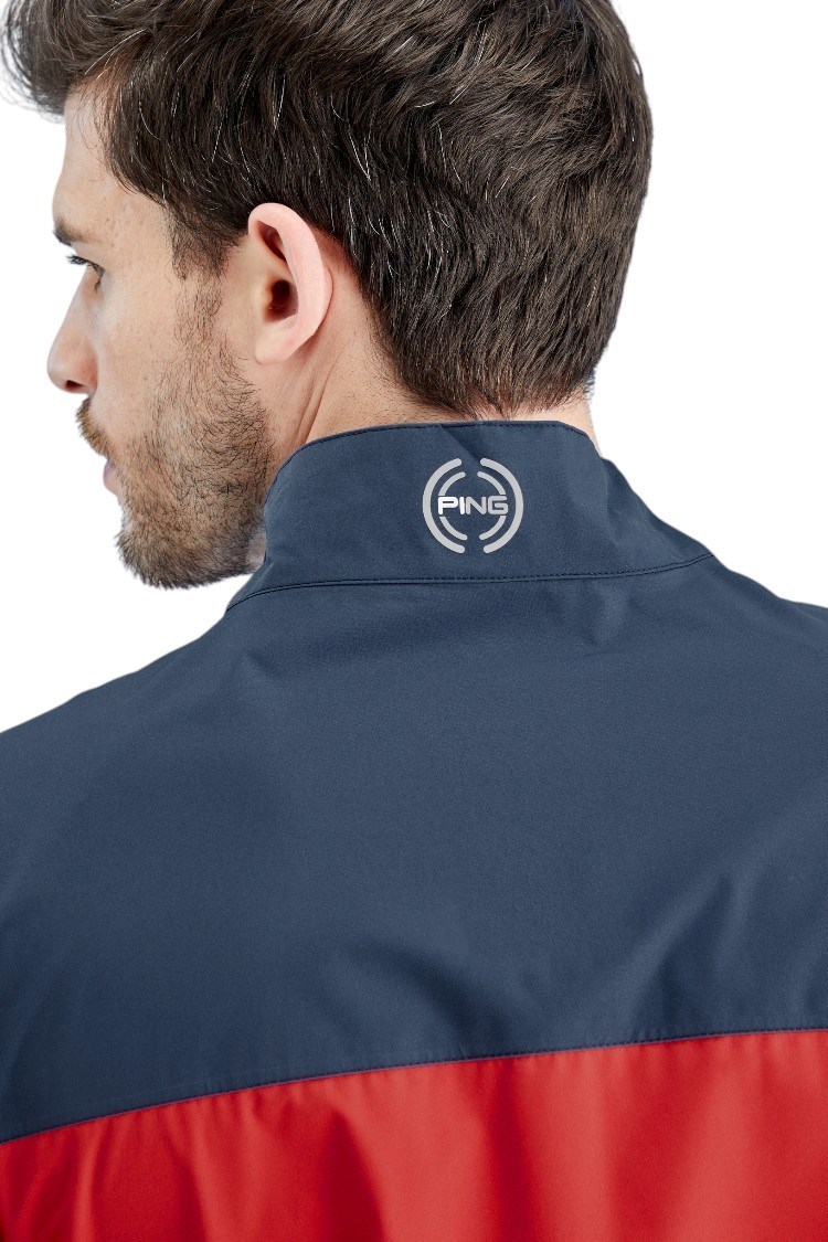 Picture of Ping Men's AquaDrive Waterproof Jacket - Classic Red / Oxford Blue