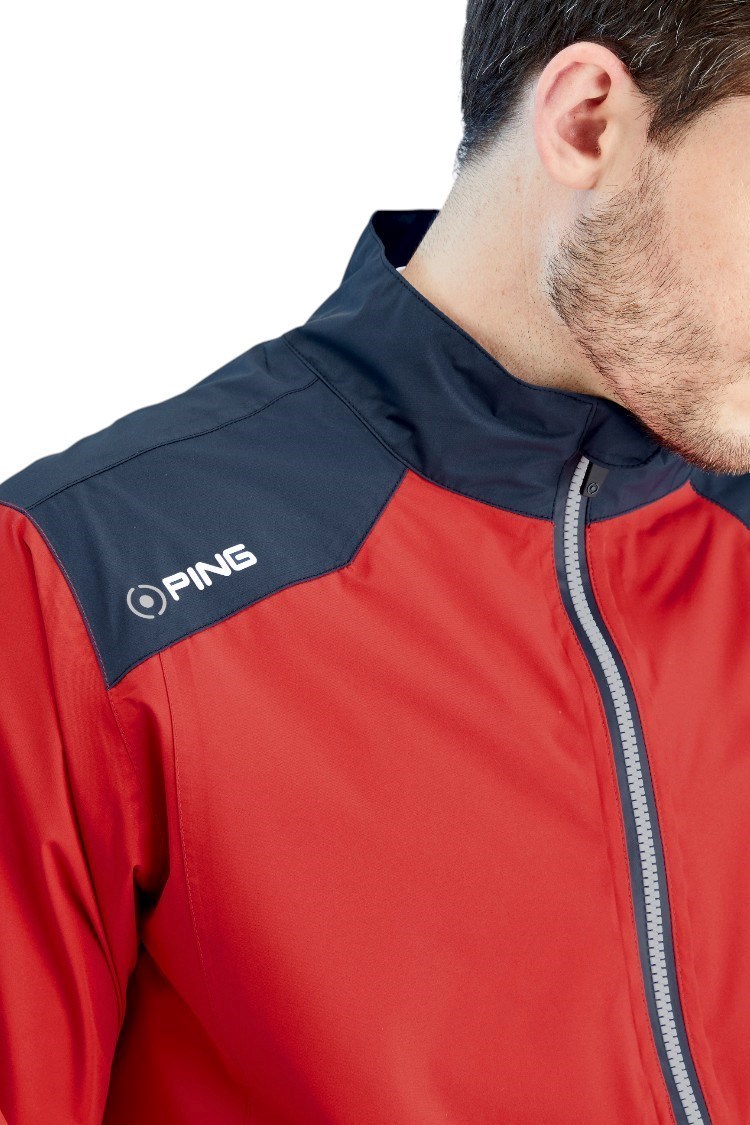 Picture of Ping Men's AquaDrive Waterproof Jacket - Classic Red / Oxford Blue