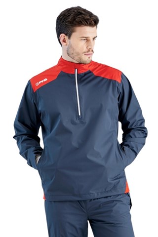 Picture of Ping Men's AquaDrive Half Zip Waterproof Jacket - Oxford Blue / Classic Red