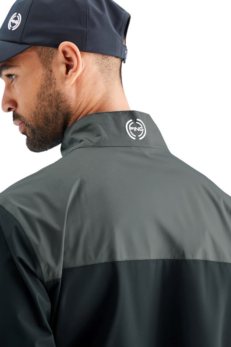 Picture of Ping Men's AquaDrive Half Zip Waterproof Jacket - Black / Asphalt