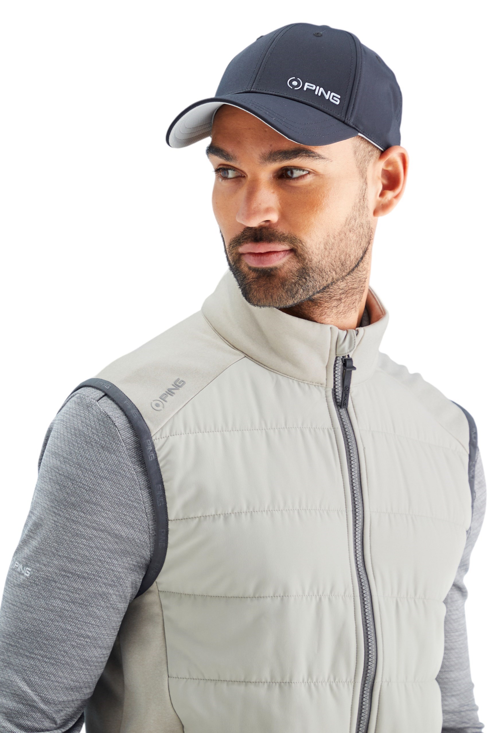 Picture of Ping Men’s Aiden Hybrid Fleece Vest – Willow Marl / Willow
