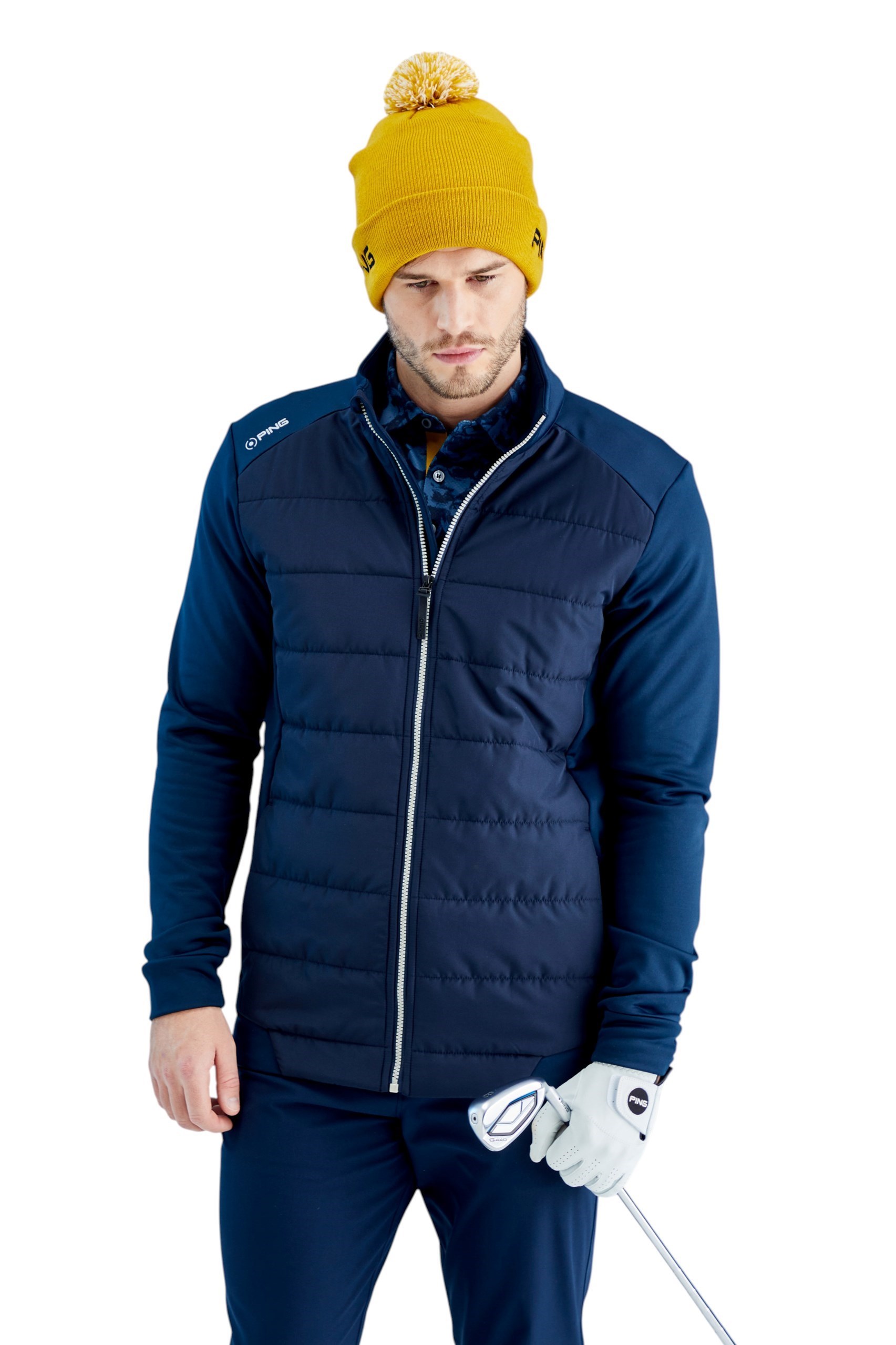 Picture of Ping Men's Aiden Hybrid Fleece Jacket - Navy