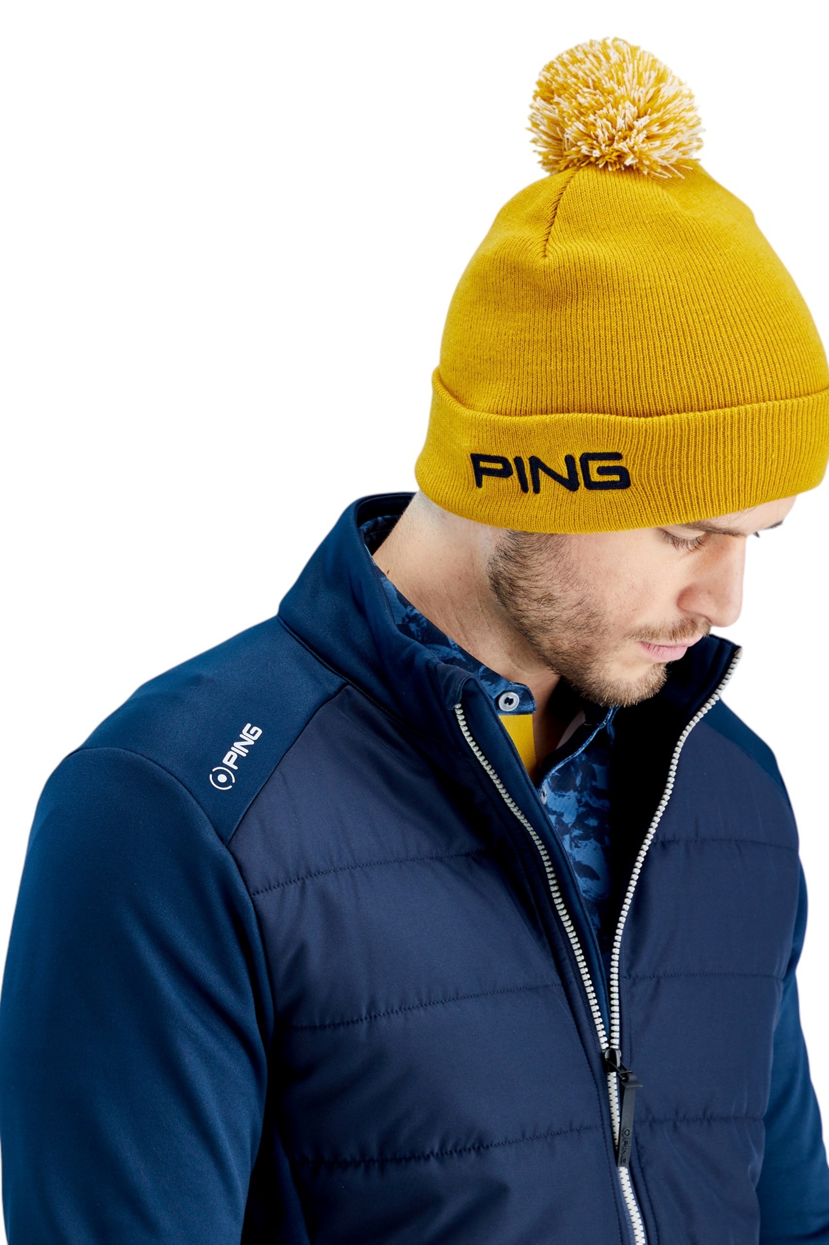 Picture of Ping Men's Aiden Hybrid Fleece Jacket - Navy