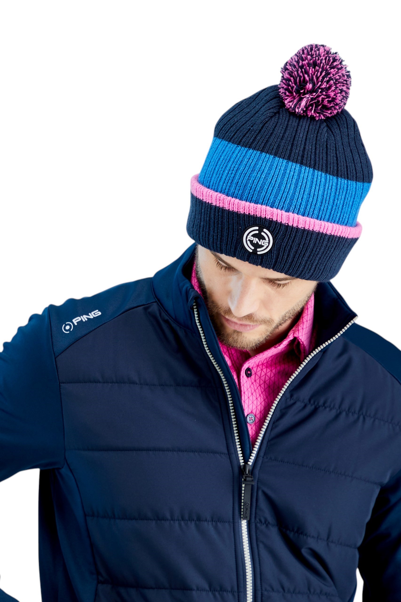 Picture of Ping Men's Aiden Hybrid Fleece Jacket - Navy