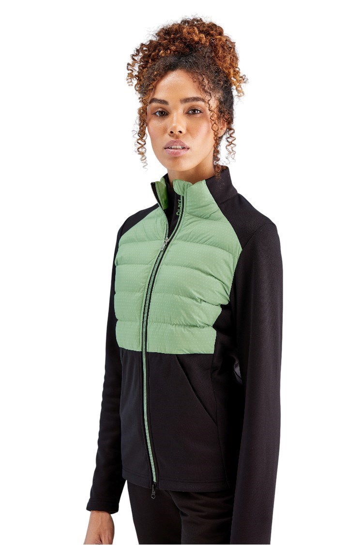 Picture of Ping Ladies Clare Zoned Fleece Jacket - Black / Eucalyptus Multi