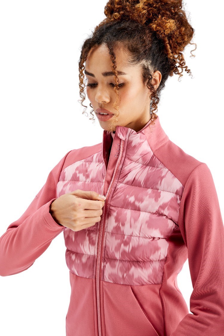Picture of Ping Ladies Clare Zoned Fleece Jacket - Rose / Rose Multi