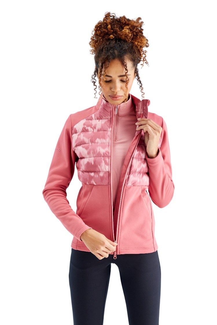 Picture of Ping Ladies Clare Zoned Fleece Jacket - Rose / Rose Multi