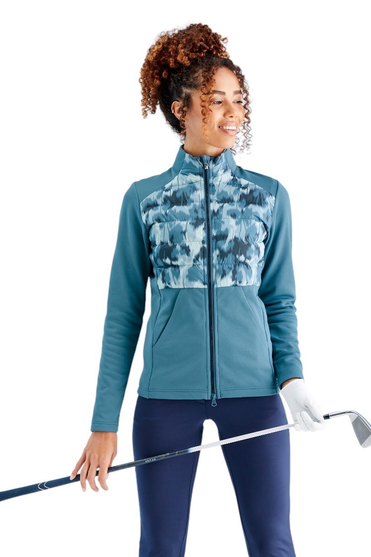 Picture of Ping Ladies Clare Zoned Fleece Jacket - Blue Fusion / Navy Multi