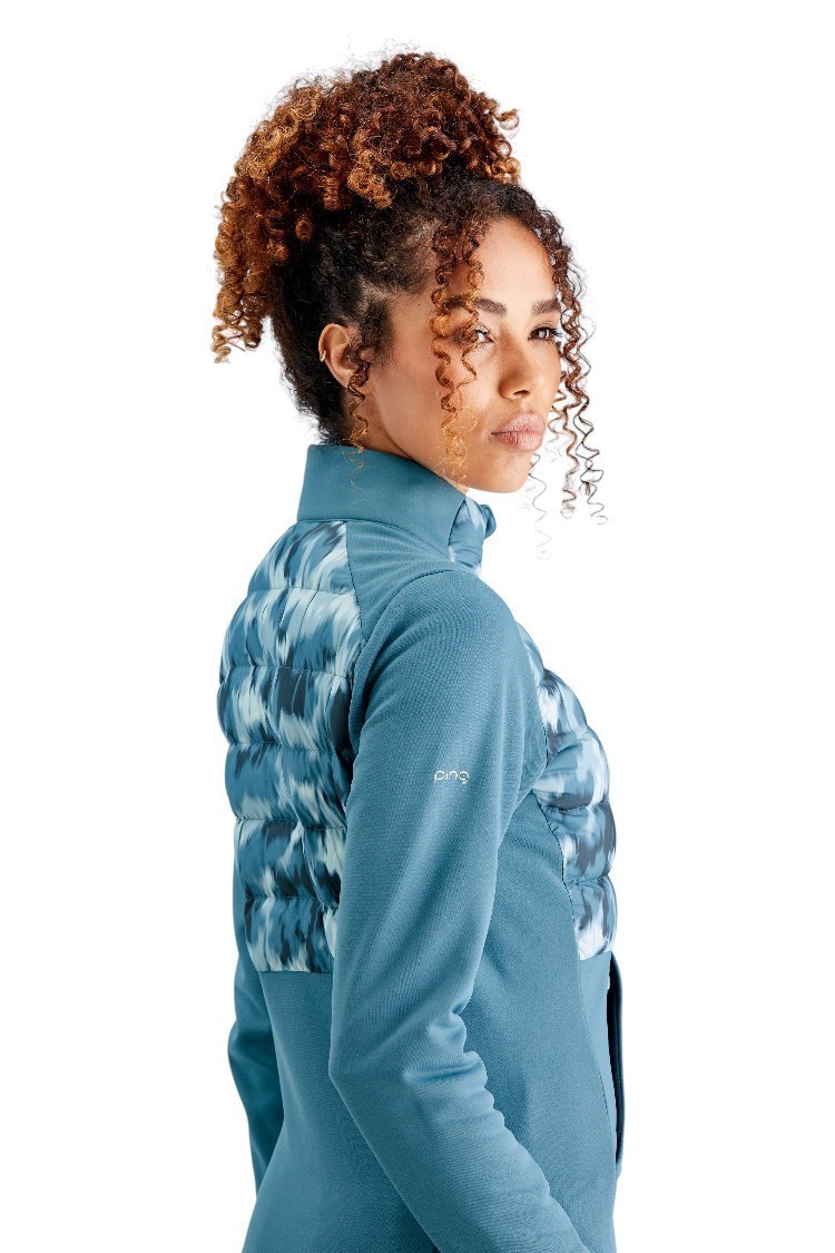 Picture of Ping Ladies Clare Zoned Fleece Jacket - Blue Fusion / Navy Multi