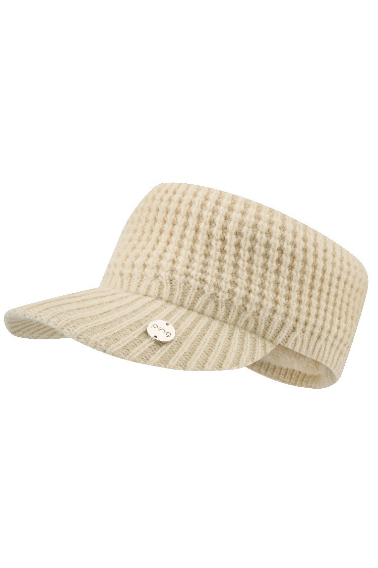 Picture of Ping zns Ladies Tarni Fleece Lined Knitted Visor - Chalk
