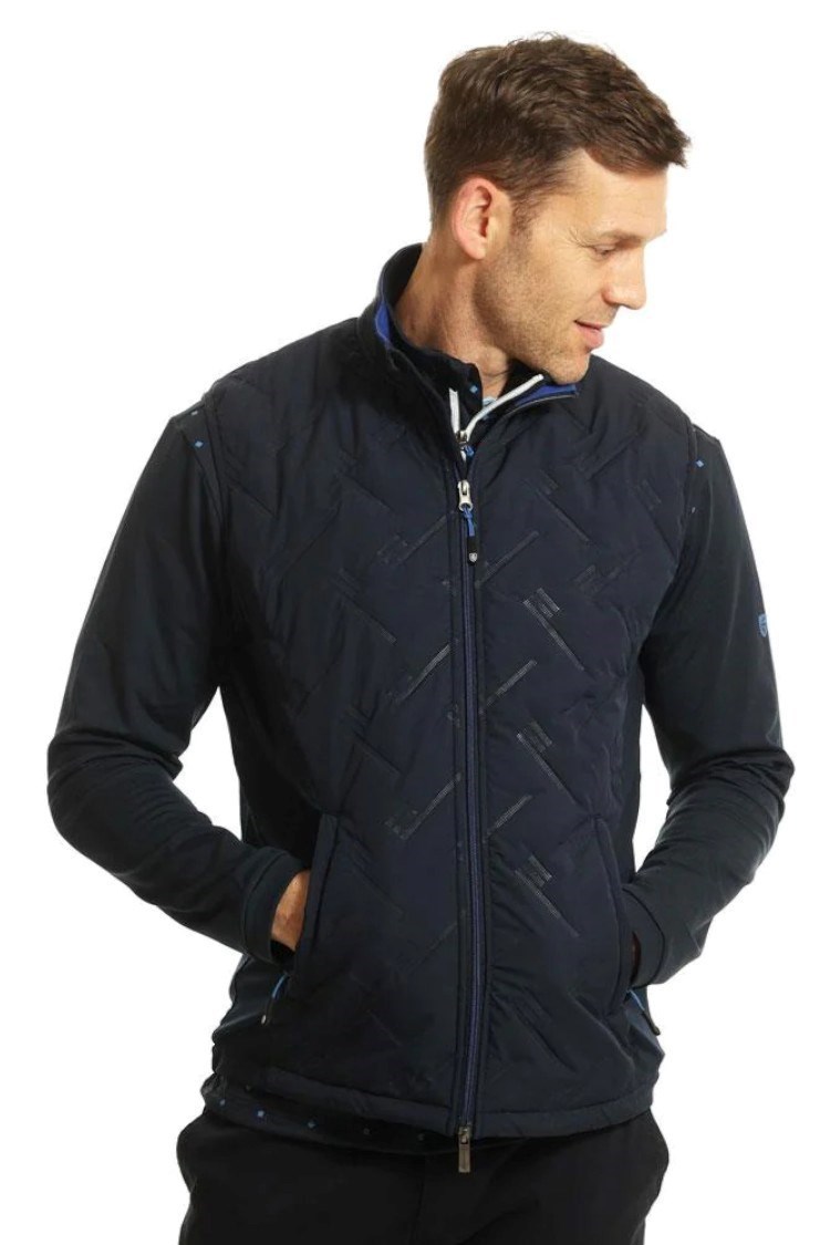 Picture of Island Green Men's Heat Welded Quilted Gilet / Vest - Navy / Royal