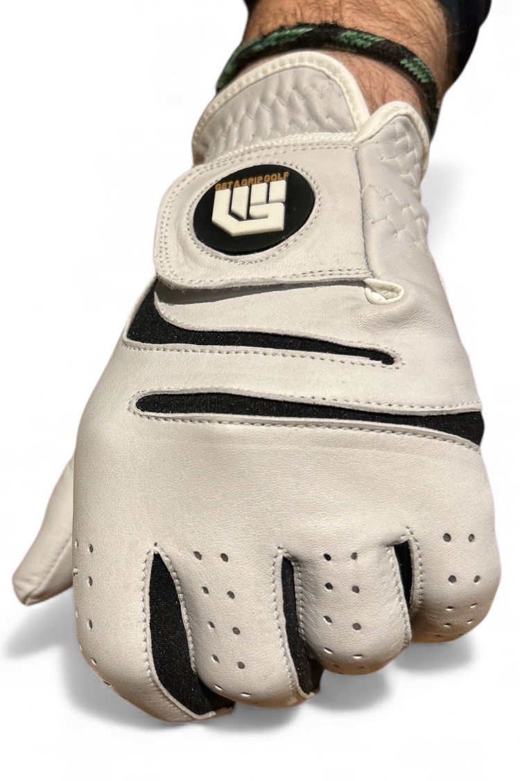 Picture of Get a Grip Men's Premium Leather Golf Glove - 3 Pack - White / Black