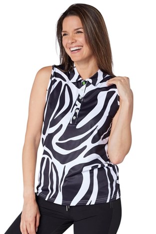 Show details for Swing out Sister Ladies Nala Sleeveless Polo - Lynx Lime