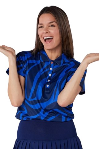 Picture of Swing out Sister Ladies Nala Cap Sleeve Polo - Tigers Eye