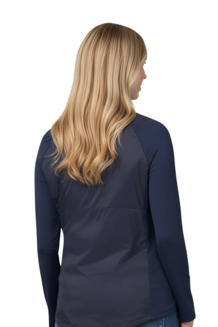 Picture of Callaway zns Ladies Insulated Mixed Media 1/4 Zip - Peacoat