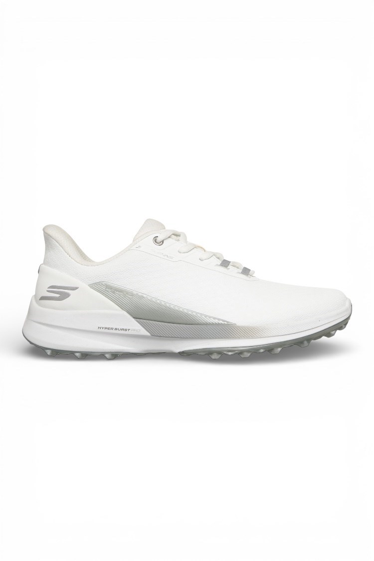 Picture of Skechers Ladies Pure Slip In Waterproof Golf Shoes - White / Silver