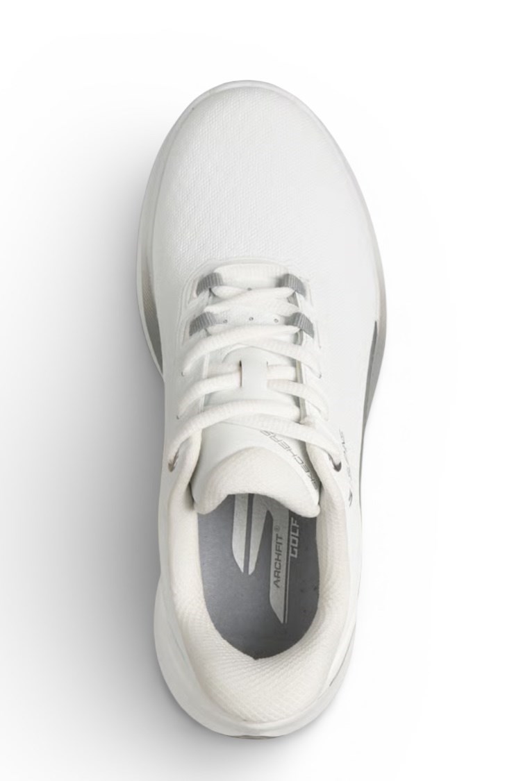 Picture of Skechers Ladies Pure Slip In Waterproof Golf Shoes - White / Silver