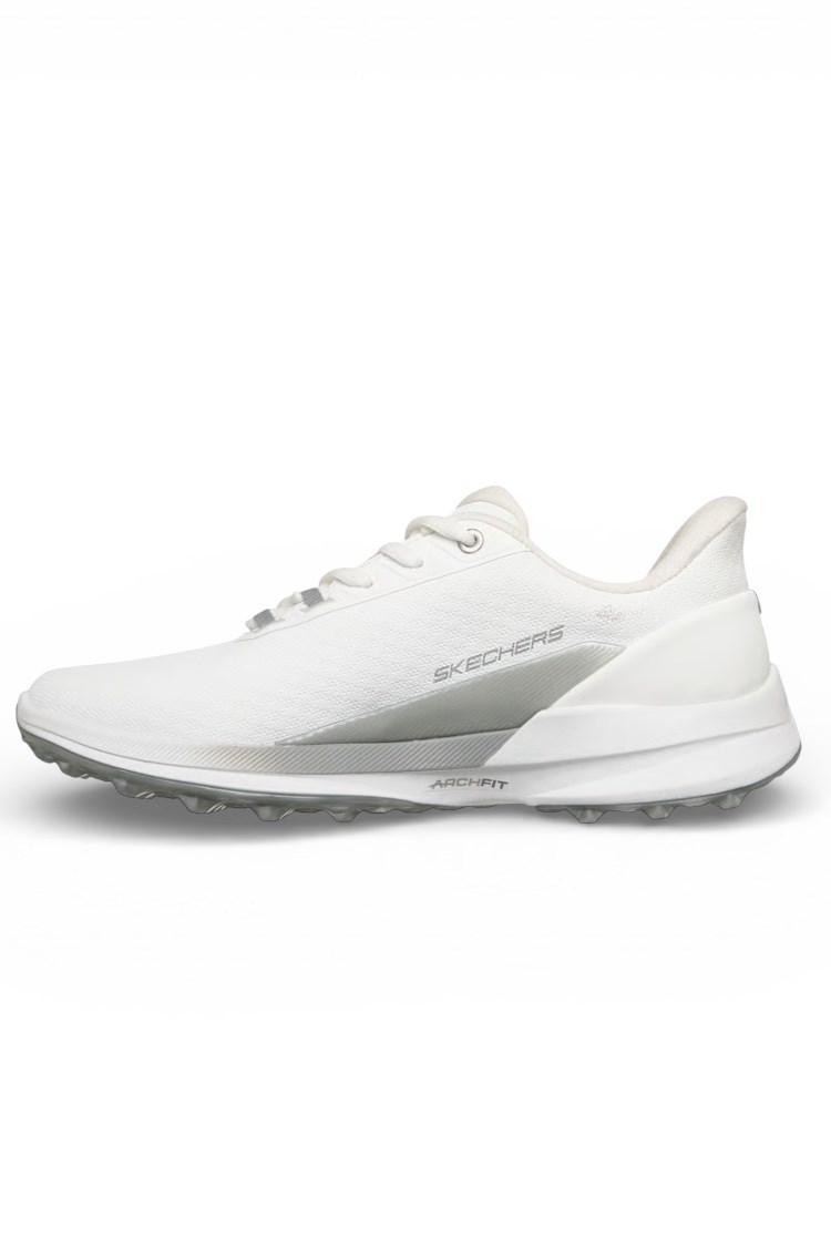 Picture of Skechers Ladies Pure Slip In Waterproof Golf Shoes - White / Silver