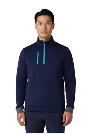Show details for Callaway Men's Midweight Textured Quarter Zip - Peacoat / Scuba Blue 963