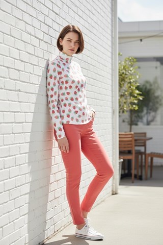 Picture of Callaway Ladies Allover Strawberries Sun Protection Top - Brilliant White 123