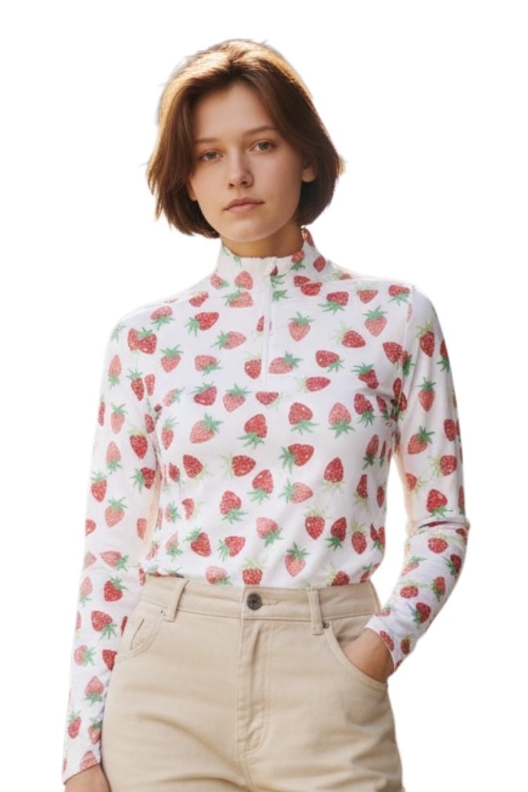 Picture of Callaway Ladies Allover Strawberries Sun Protection Top - Brilliant White 123