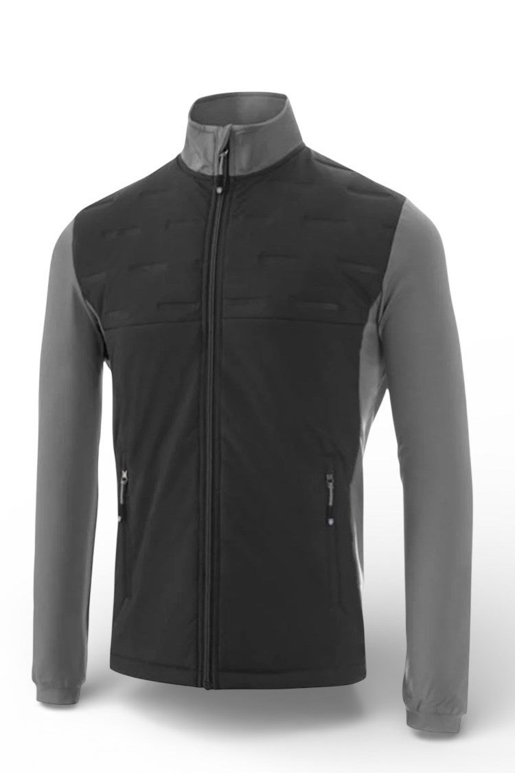 Picture of Island Green Men’s Padded Jacket with Stretch Panels - Black / Charcoal