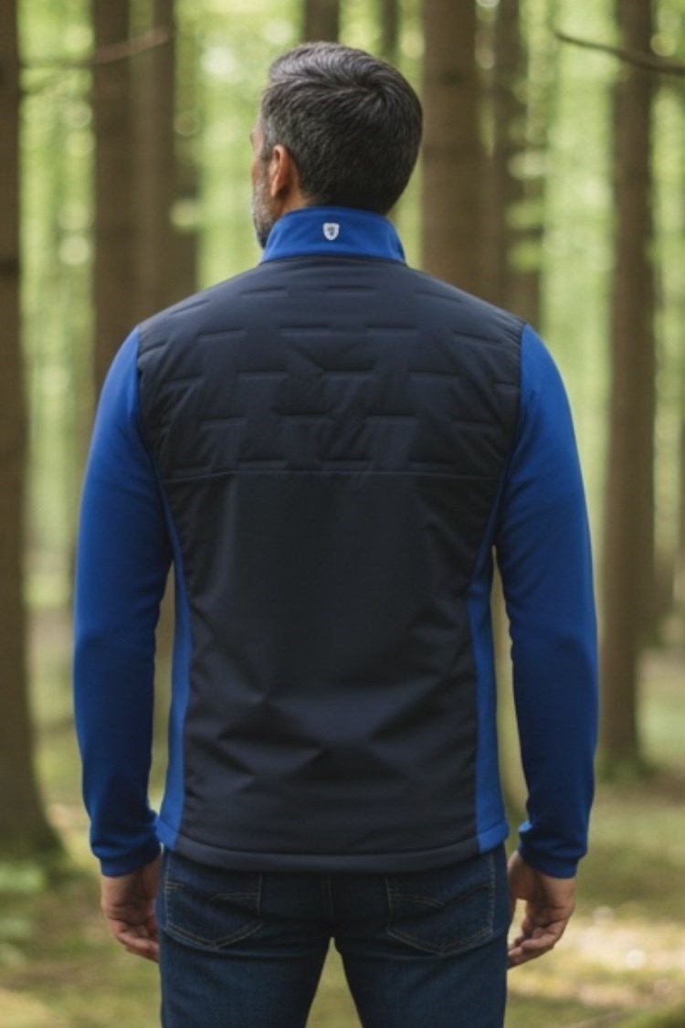 Picture of Island Green Men’s Padded Jacket with Stretch Panels - Navy / Royal