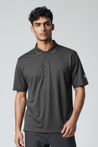 Show details for Island Green Men's Short Sleeve Plain Polo - Charcoal
