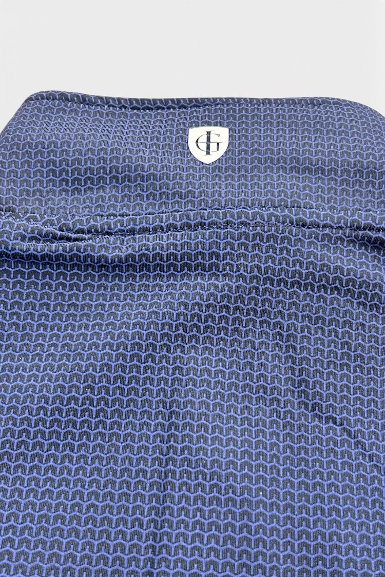 Picture of Island Green Men’s Geometric Print Mid Layer - Navy / Royal