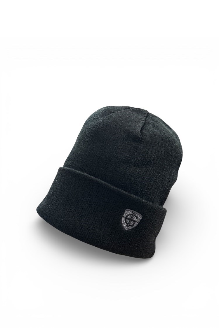 Picture of Island Green Mens Knitted Beanie Hat - Black