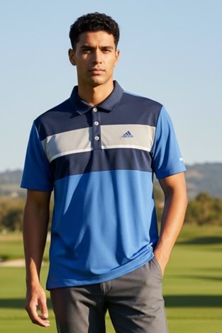 Show details for adidas Climacool Chest Block Polo - Blue
