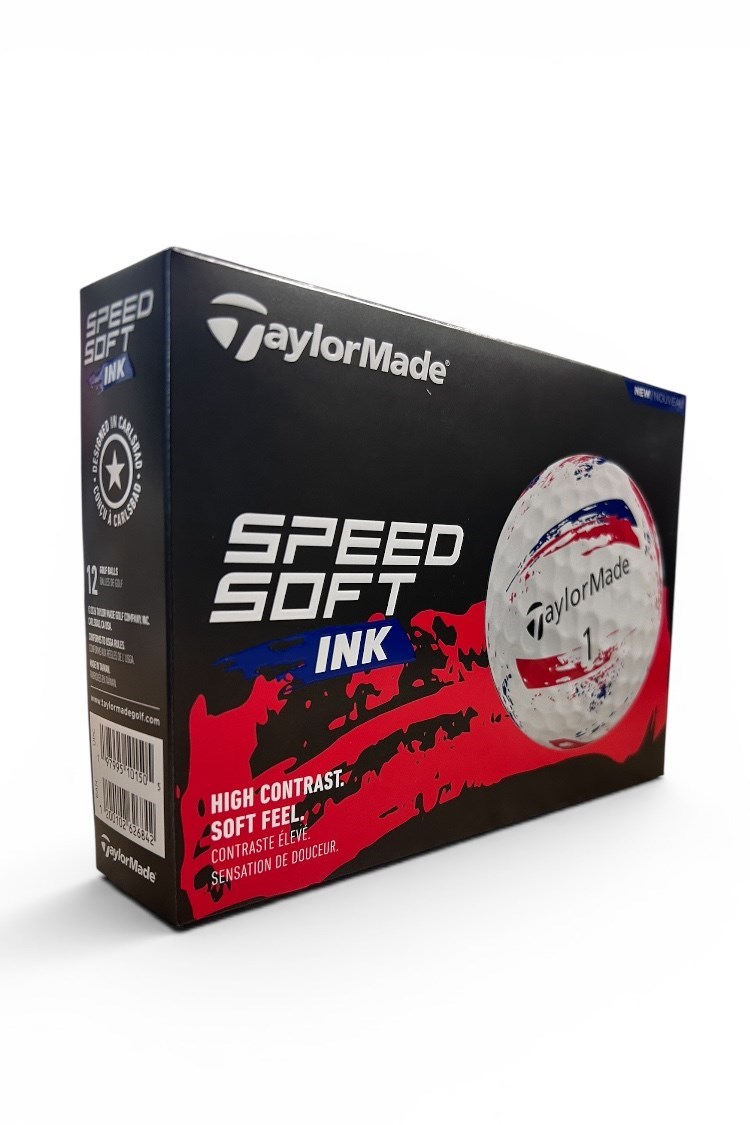 Picture of Taylormade Speed Soft Ink Golf Balls - White / Red / Blue