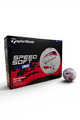 Show details for Taylormade Speed Soft Ink Golf Balls - White / Red / Blue