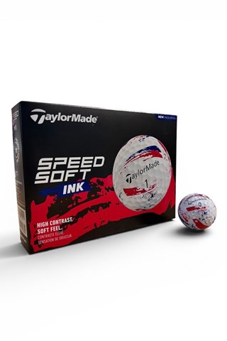 Picture of Taylormade Speed Soft Ink Golf Balls - White / Red / Blue