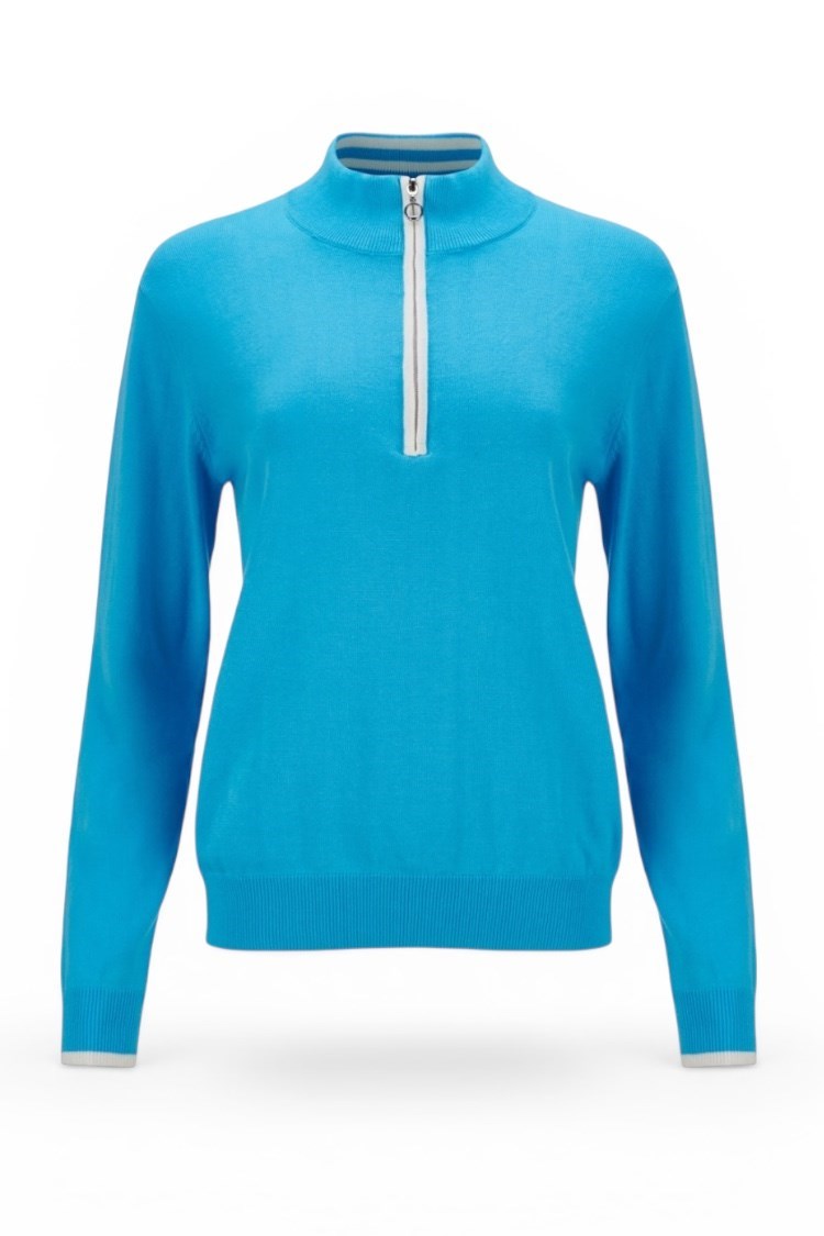 Picture of JRB Ladies 1/4 Zip Golf Sweater - River Blue