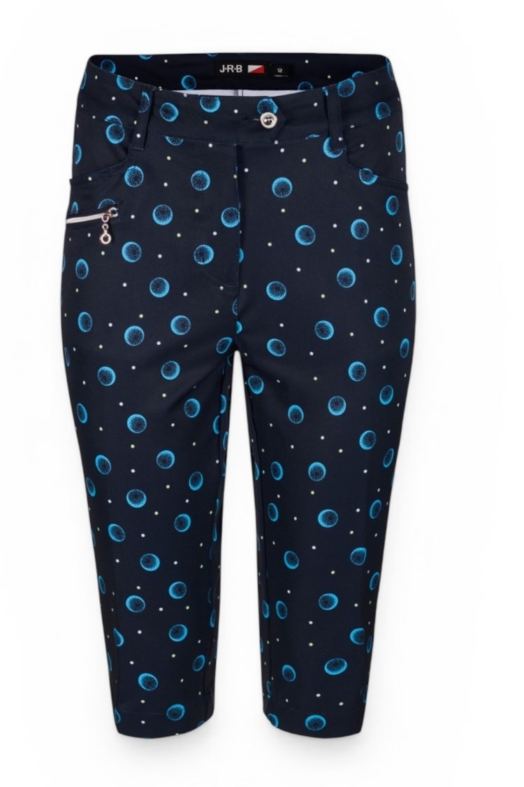 Picture of JRB Ladies City Shorts - Navy with River Blue Golf Balls and Lime / White Spots