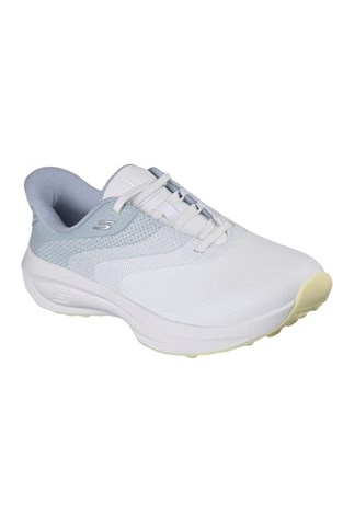 Show details for Skechers Womens Flow Si Spikeless Golf Shoes  - White / Light Blue / Yellow