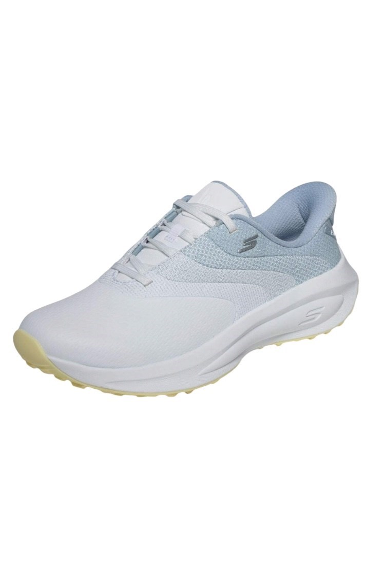 Picture of Skechers Womens Flow Si Spikeless Golf Shoes  - White / Light Blue / Yellow
