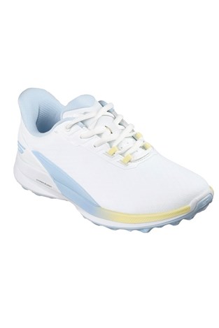 Show details for Skechers Ladies Pure Slip In Waterproof Golf Shoes - White / Light Blue / Yellow