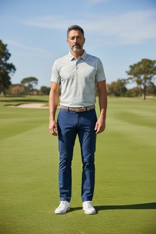 Show details for Greg Norman Shark Jacquard Polo Shirt - Grey Shark