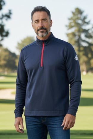 Show details for Cross Men's  M Tech T Neck Zip Sweater - Navy