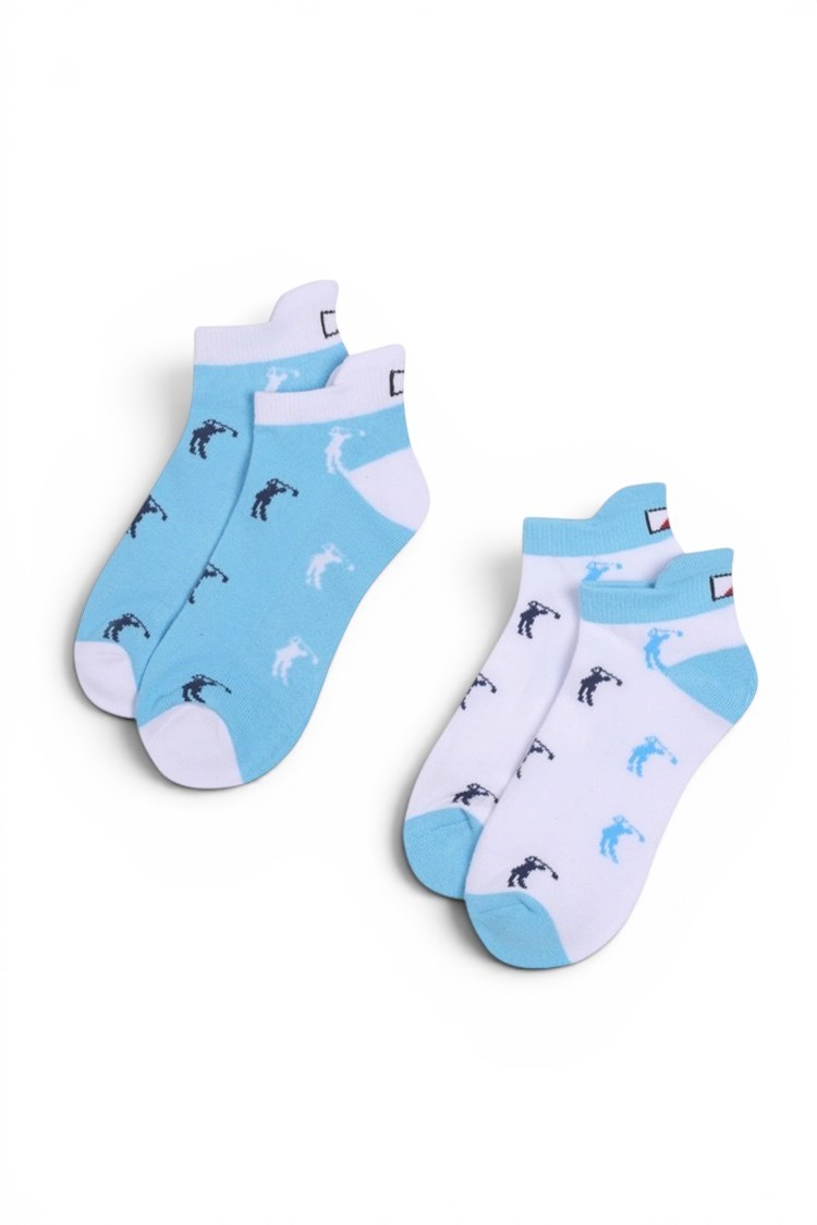 Picture of JRB Ladies Ankle Socks - 2 Pack - White / Blue / Navy